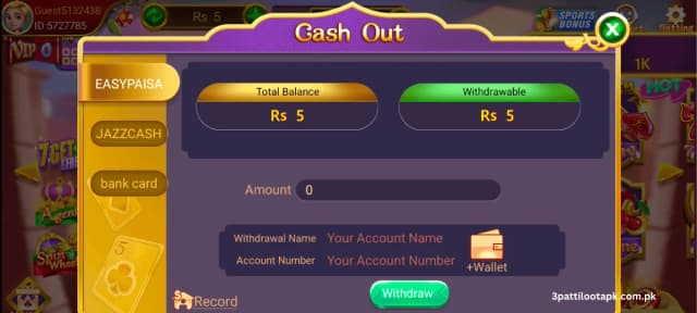 3Patti Loot Withdraw Money